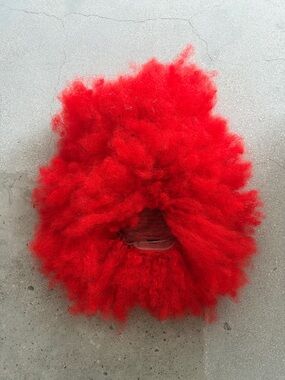 Large Red Orange Afro Costume Wig